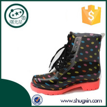 Cowboy funky Polka Dot China Kunststoff Schuhe Plattform bunte Kunststoff Stiefel B-817